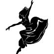 Figures wall decals - Dancer with large dress - ambiance-sticker.com