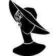 Figures wall decals - Woman with hat and necklace - ambiance-sticker.com