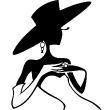 Figures wall decals - Woman with big hat - ambiance-sticker.com