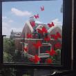 Pack of 12x 3D butterflies wall decals red - ambiance-sticker.com