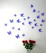 Pack of 12x 3D butterflies wall decals purple - ambiance-sticker.com
