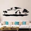 Wall decal African silhouette with giraffes - ambiance-sticker.com