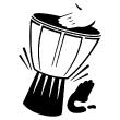 Wall decals music - Wall decal African drummer - ambiance-sticker.com