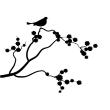 Wall decal tree stick and bird - ambiance-sticker.com
