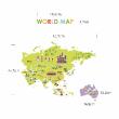 Wall decals for babies  - Giant World Map wall decal for children - ambiance-sticker.com