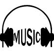 Wall decals music - Wall decal Headphone music - ambiance-sticker.com