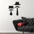Figures wall decals - Hats, mustaches and ties - ambiance-sticker.com