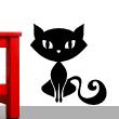 Animals wall decals - Elegant cat Wall decal - ambiance-sticker.com