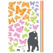 Cat and butterflies decal - ambiance-sticker.com