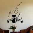 Wall decals music - Wall decal Cat and piano - ambiance-sticker.com