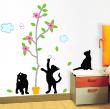 Black cats and tree - ambiance-sticker.com