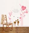 Pink hearts and deers - ambiance-sticker.com