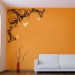Wall decals design - Wall decal Floral Corner and butterflies - ambiance-sticker.com