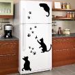 Refrigerator wall decals - Wall decal Cats and footprints - ambiance-sticker.com