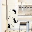 Refrigerator wall decals - Wall decal Cats and footprints - ambiance-sticker.com