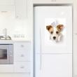 Refrigerator wall decals - Wall decal Dog in hole - ambiance-sticker.com