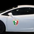 Car Stickers and Decals - Sticker Flag with football, Italy - ambiance-sticker.com
