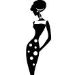 Figures wall decals - Woman in dotted dress - ambiance-sticker.com