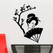 Japanese woman with a fan - ambiance-sticker.com