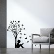 Flowers wall decals - Wall decal Boy, tree and butterflies - ambiance-sticker.com