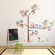 Animals wall decals - Owls on flowering tree wall decal - ambiance-sticker.com
