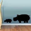 Animals wall decals - Hippo with her baby - ambiance-sticker.com
