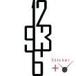 Clock Wall decals - Wall decal block numbers - ambiance-sticker.com