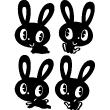 Animals wall decals -  Wall decal Funny rabbits - ambiance-sticker.com