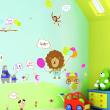 Animals wall decals - Lion and animals with white board parts wall decal - ambiance-sticker.com