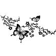 Animals wall decals - Butterflies on flowering branch - ambiance-sticker.com