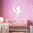 Bedroom wall decals - Wall decal little girl on the moon - ambiance-sticker.com