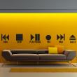Wall decals music - Wall decal Play and stop - ambiance-sticker.com