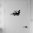 Wall decals for doors - Wall decal door Lady in the bath - ambiance-sticker.com