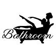 Wall decals for doors - Wall decal door Lady in the bath - ambiance-sticker.com