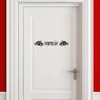 Wall decals for doors - Wall decal door Name with flowers - ambiance-sticker.com