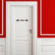 Wall decals for doors - Wall decal door Name with flowers - ambiance-sticker.com