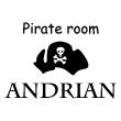 Wall decals for doors - Wall decal door Pirate roum - ambiance-sticker.com