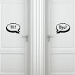 Wall decals for doors - Wall decal door Hi! - Bye! - ambiance-sticker.com