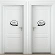 Wall decals for doors - Wall decal door Hi! - Bye! - ambiance-sticker.com