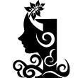 Figures wall decals - Profile of woman and flower - ambiance-sticker.com