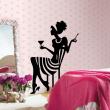 Figures wall decals - Silhouette woman and cocktail - ambiance-sticker.com