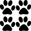 Four cat paw tracks stickers - ambiance-sticker.com