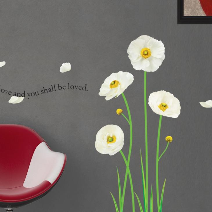 White poppy flowers - ambiance-sticker.com