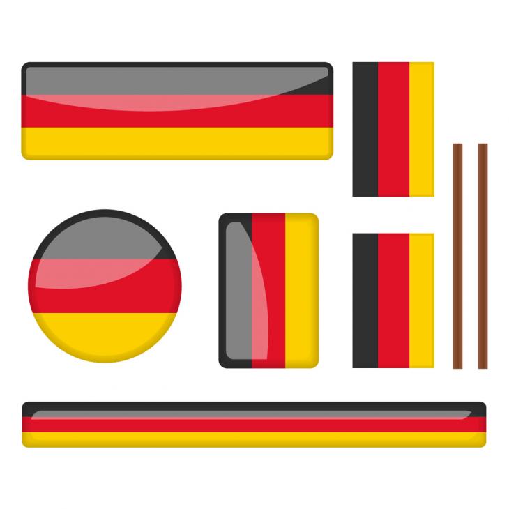 Car Stickers and Decals - Sticker Kit of various German flags - ambiance-sticker.com