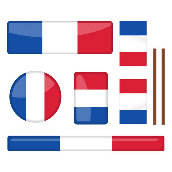 Car Stickers and Decals - Sticker Kit of various French flags - ambiance-sticker.com