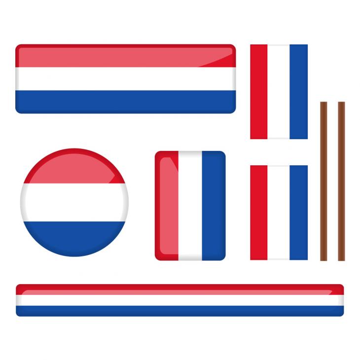 Car Stickers and Decals - Sticker Kit of various Dutch flags - ambiance-sticker.com
