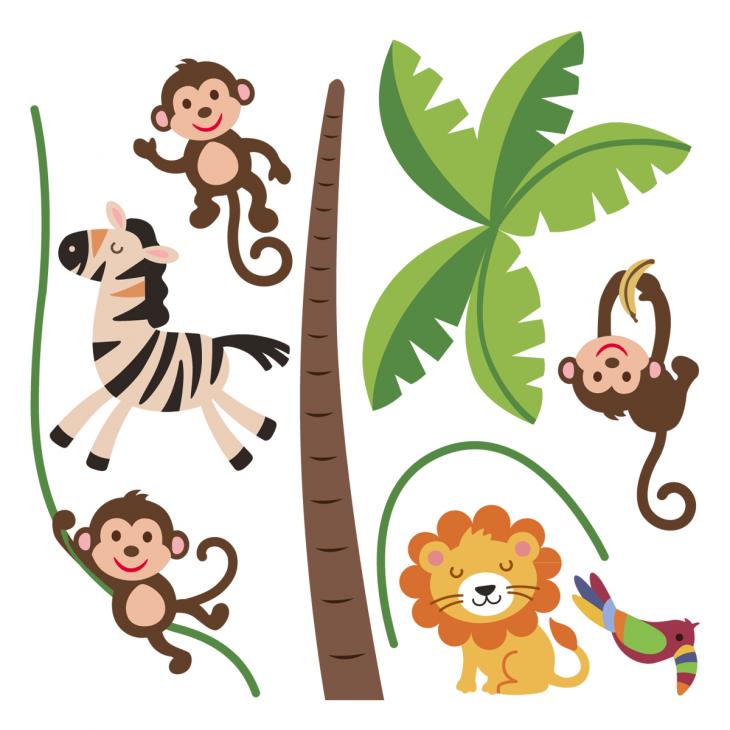 Animals wall decals - Happy jungle Wall decal - ambiance-sticker.com