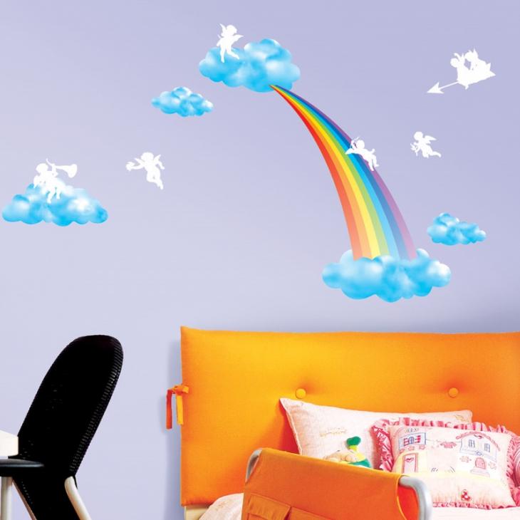 Rainbow & angels decals - ambiance-sticker.com