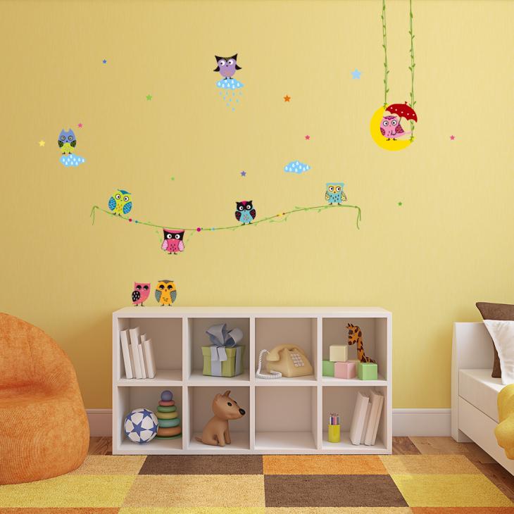 Animals wall decals - Owl frinds wall decal - ambiance-sticker.com