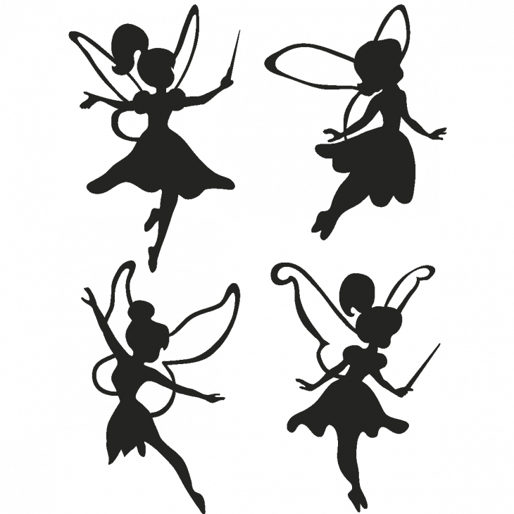 Wall decals for babies 4 little fairies wall decal - ambiance-sticker.com